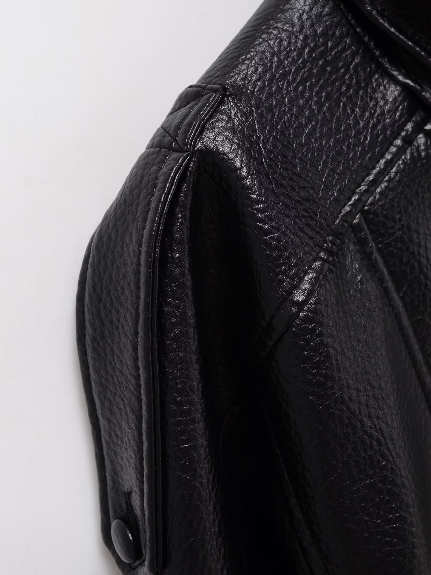 Women's casual stand collar Faux Leather jacket Coat