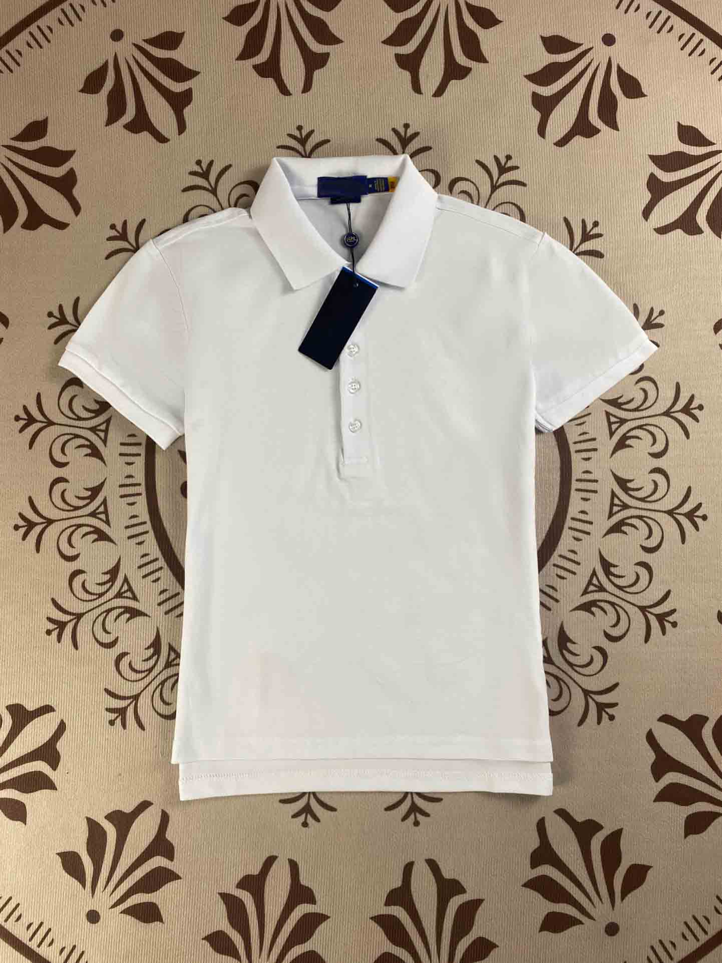 Women's New Fashion Casual Joker Five-button Embroidered Short-sleeved POLO Shirt