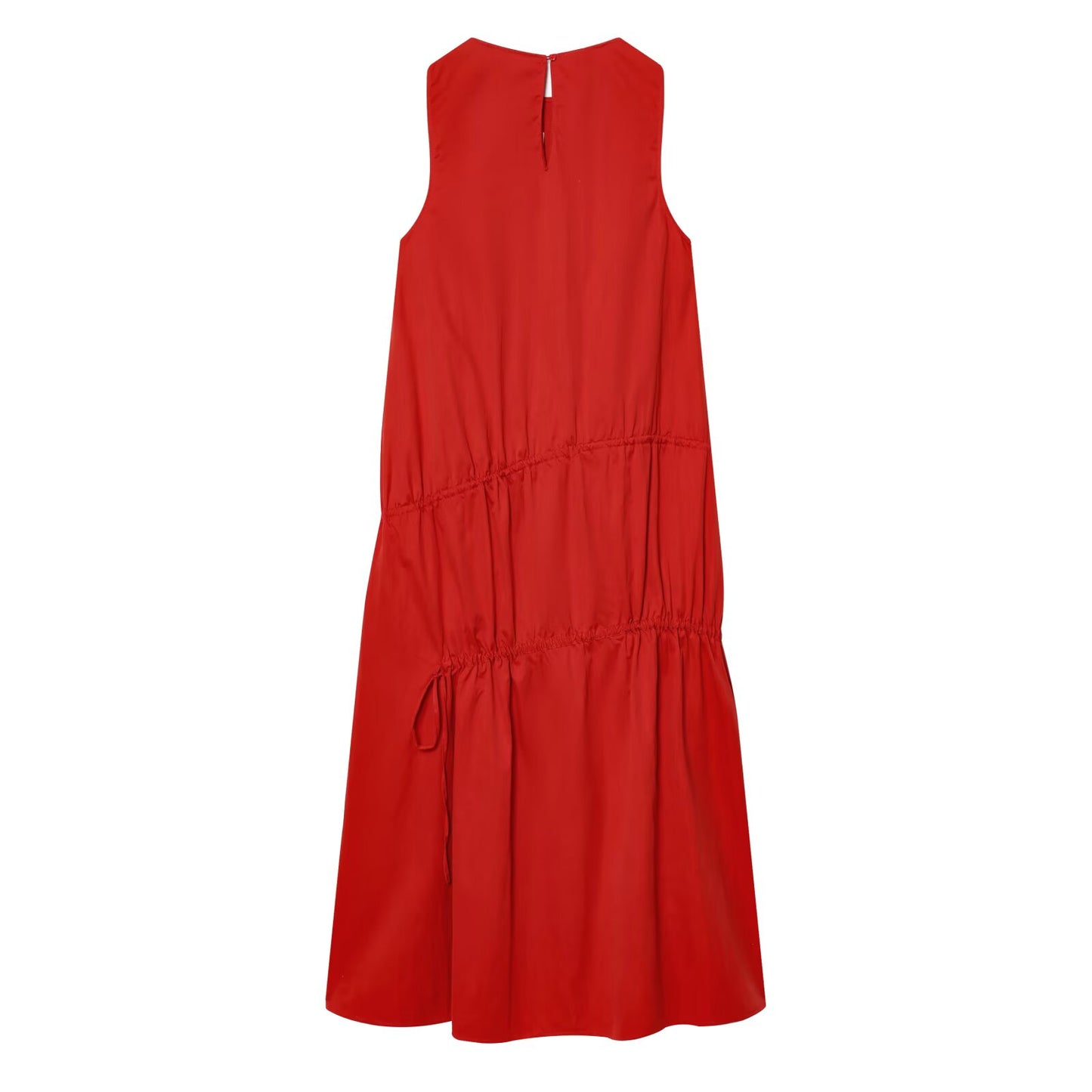 Women's bow decoration sleeveless MIDI dress