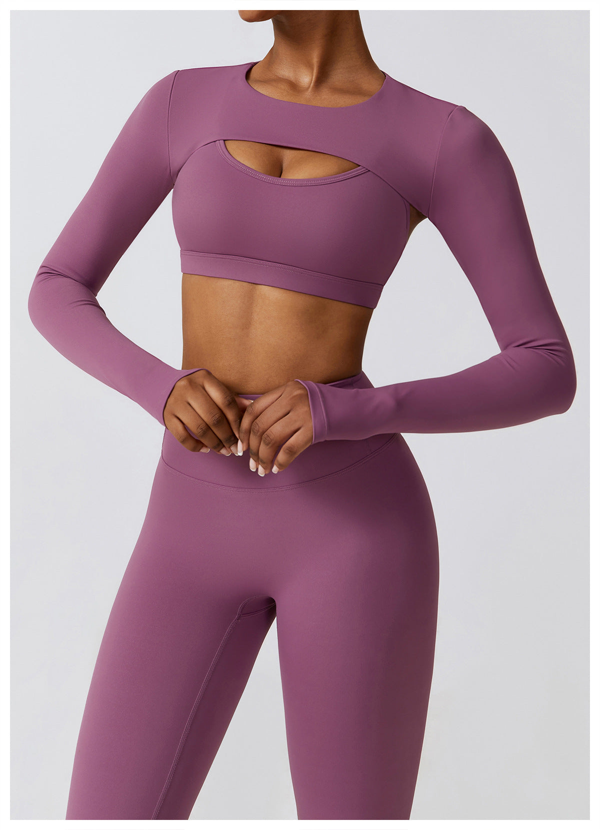 Women's New Autumn and Winter Tight-fitting Yoga Suit Nude Quick-drying Exercise Suit Slimming Fitness Suit Three-piece Suit