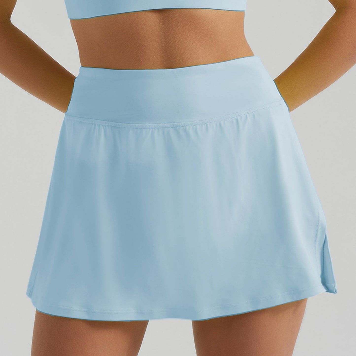 Women's New Joker Sports Suit Yoga Clothing Vest Breathable Exposure-proof High Waist Tennis Yoga Skirt.