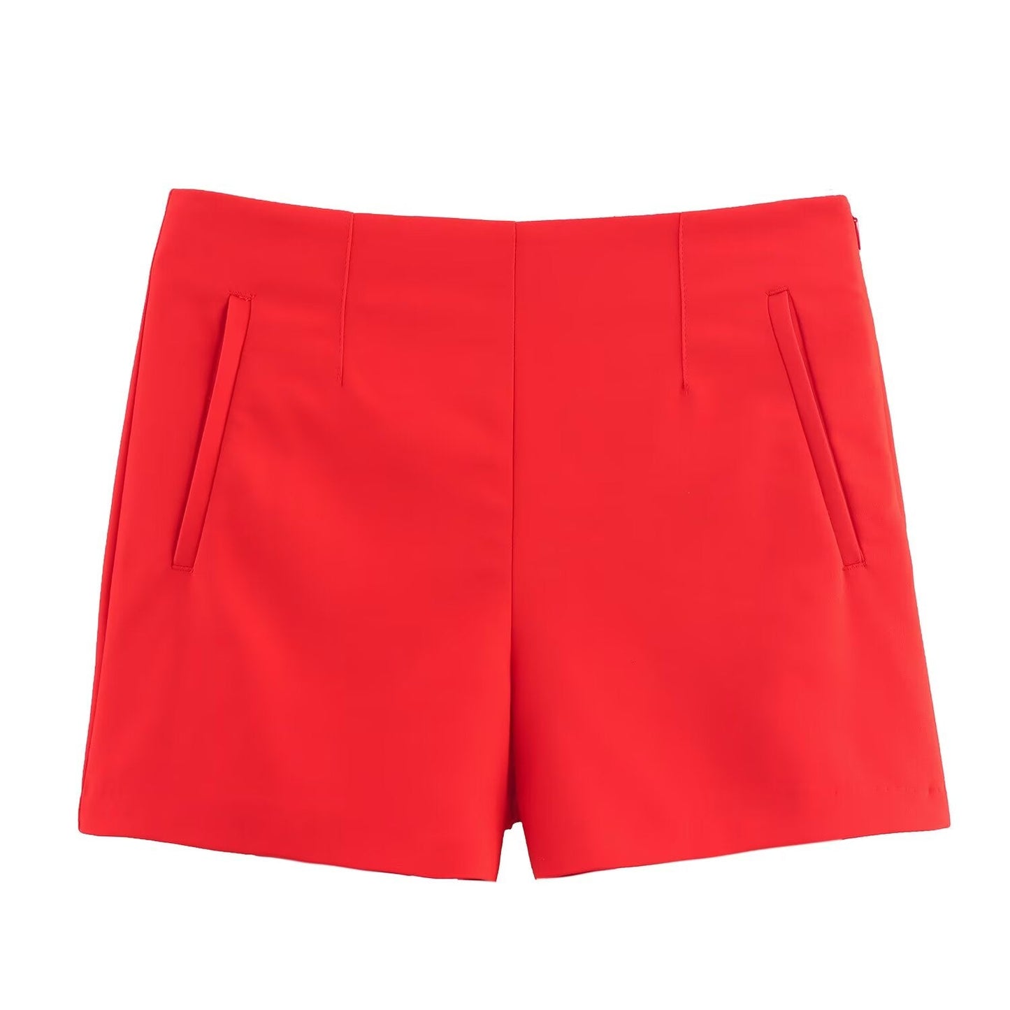 Women's chic Fashion side pocket high waist casual striped shorts