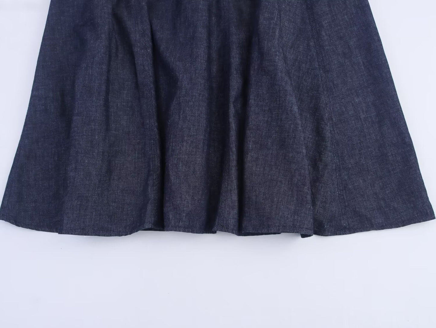 Women's new fashion sleeveless round neck denim Midi dress