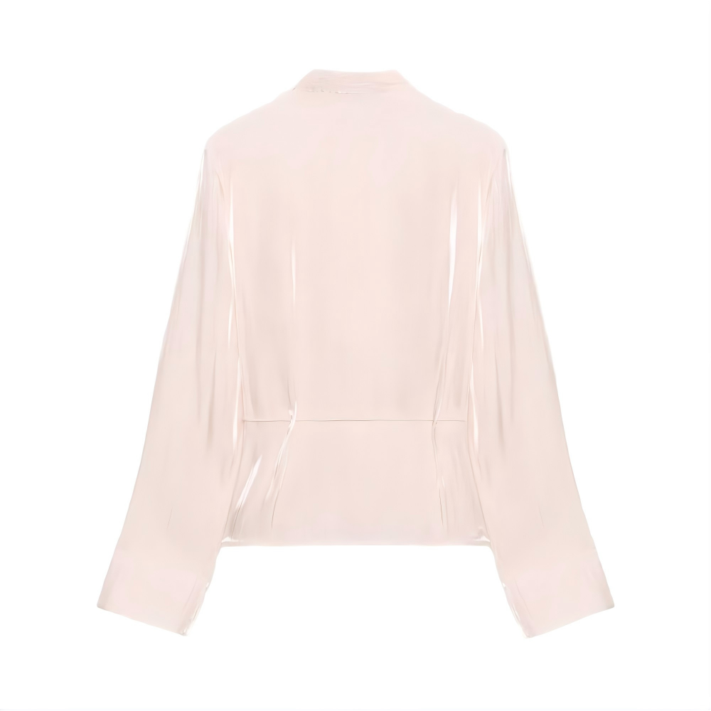 Women's metallic effect paired with belt shirt