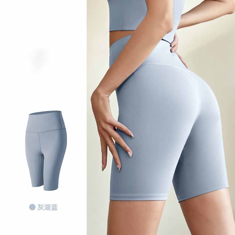 LU Women's New Fashion Joker Sports Fitness Shorts Peach Hip Cropped Pants Women Hip High Waist Elastic Tights Yoga.