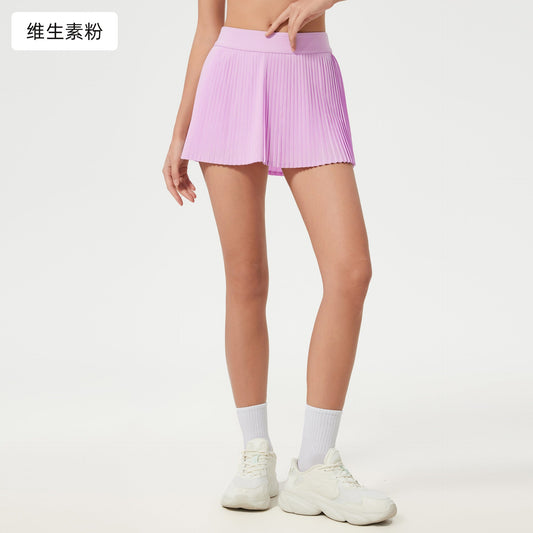 Women's ice breathable outdoor sports skirt with lining anti-exposure tennis skirt yoga fitness skirt