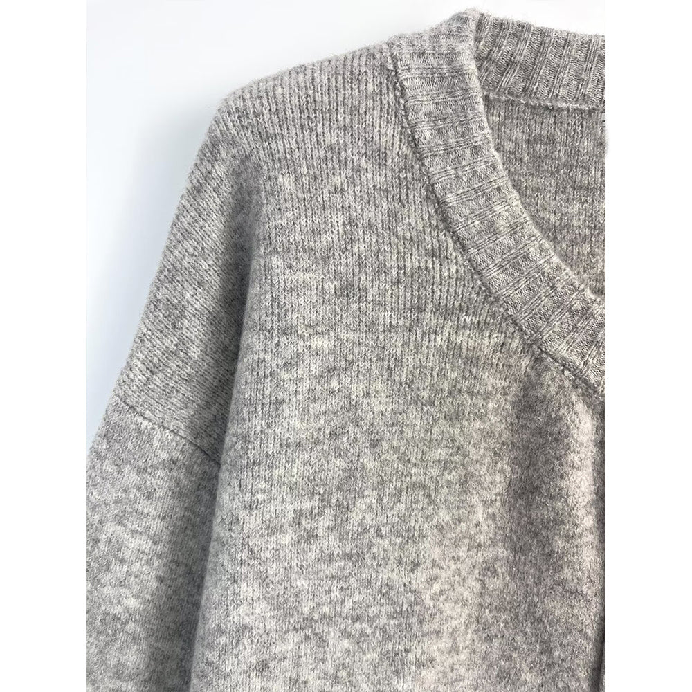 Women's new fashion soft texture O-Neck Button-up Knitted Coat