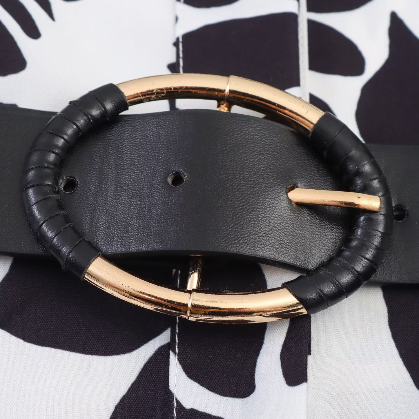 Women's New Fashion With Belt Short sleeved Printed Poplin Midi Dress