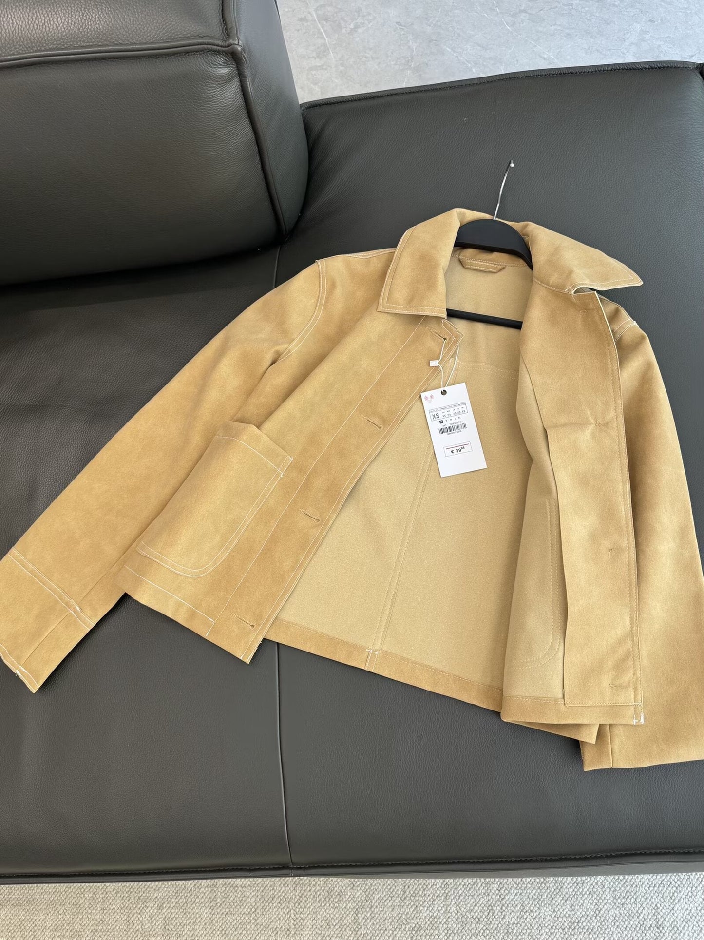 Women's autumn fashion casual suede texture leather Coat
