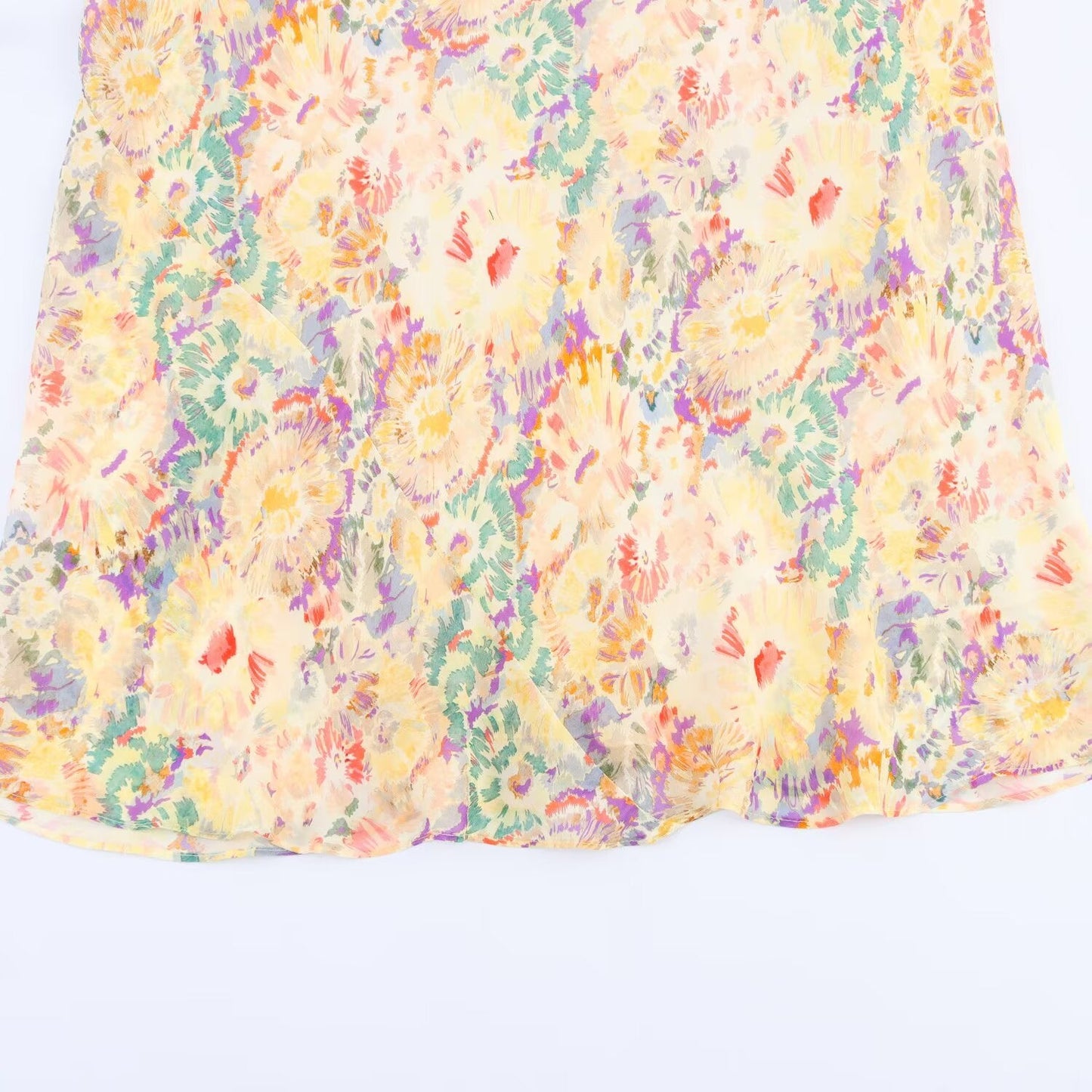 Women's new fashion flower print sleeveless hanging neck Midi Dress