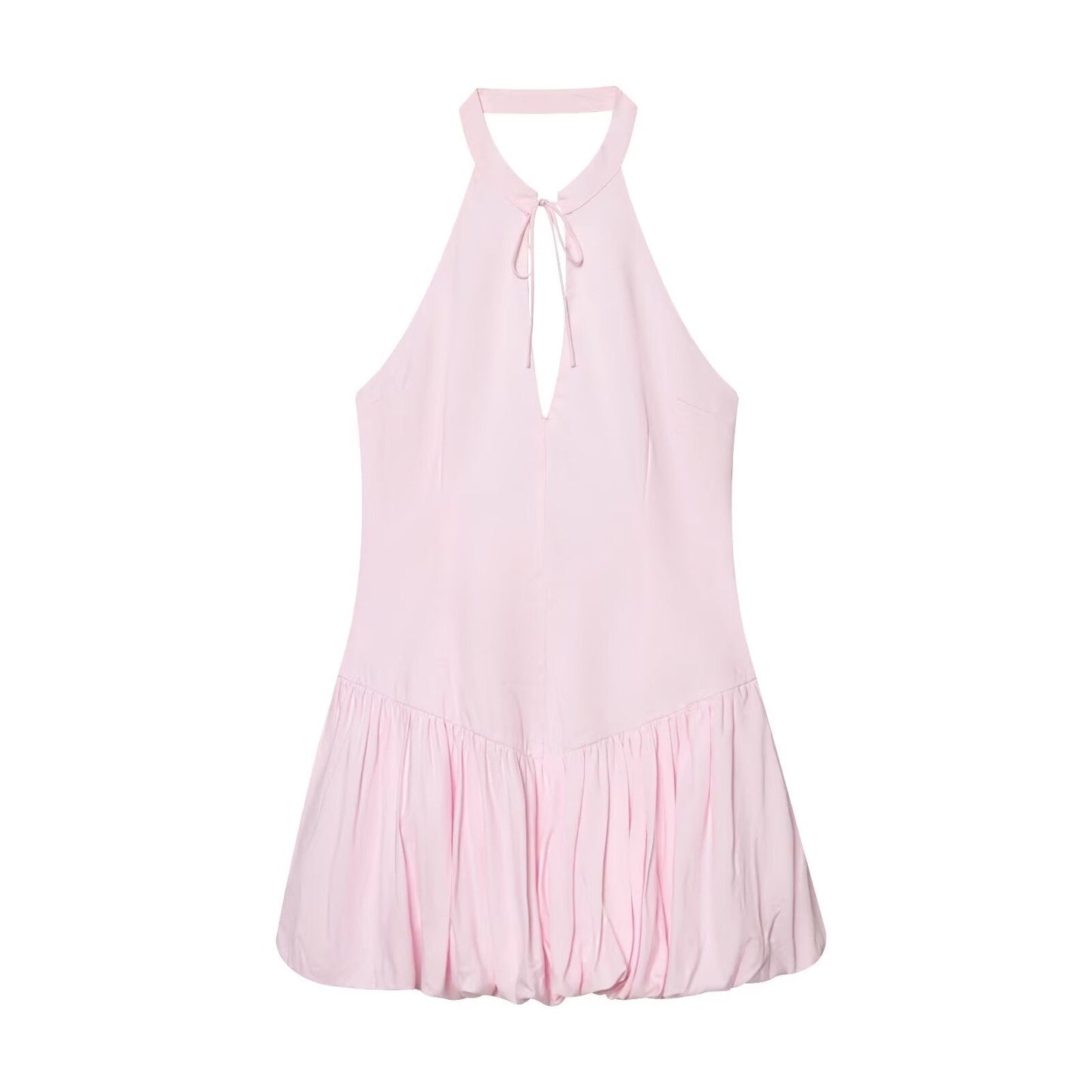 2026 Women's balloon style halter neck dress