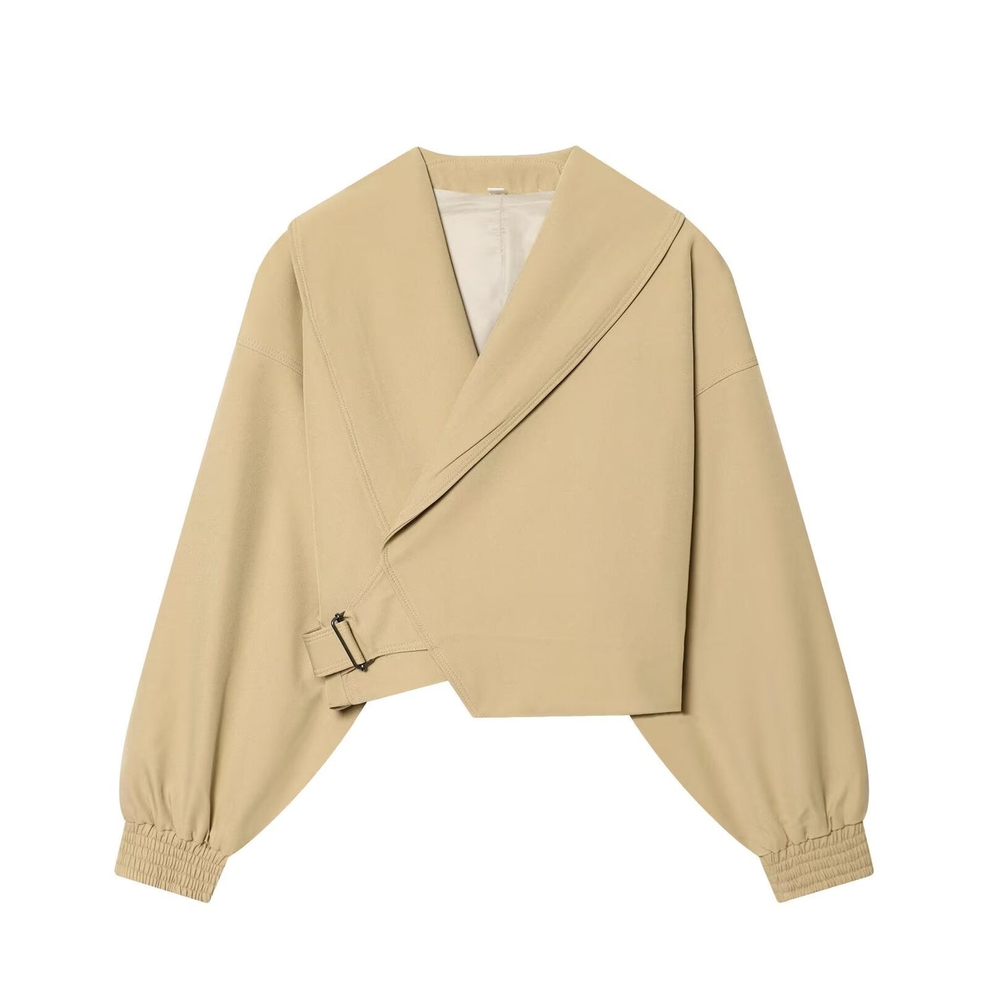 Women's buckle decoration casual short jacket