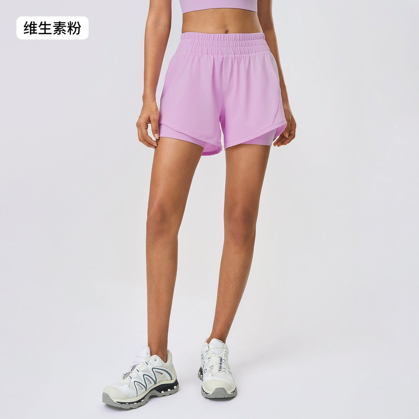 Women's quick-drying breathable shorts fake two-piece anti-exposure yoga fitness hot pants