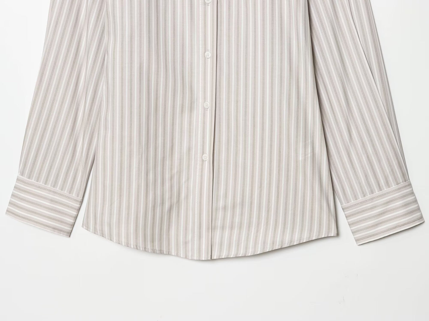 Women's Casual Lapel Striped Poplin Shirt