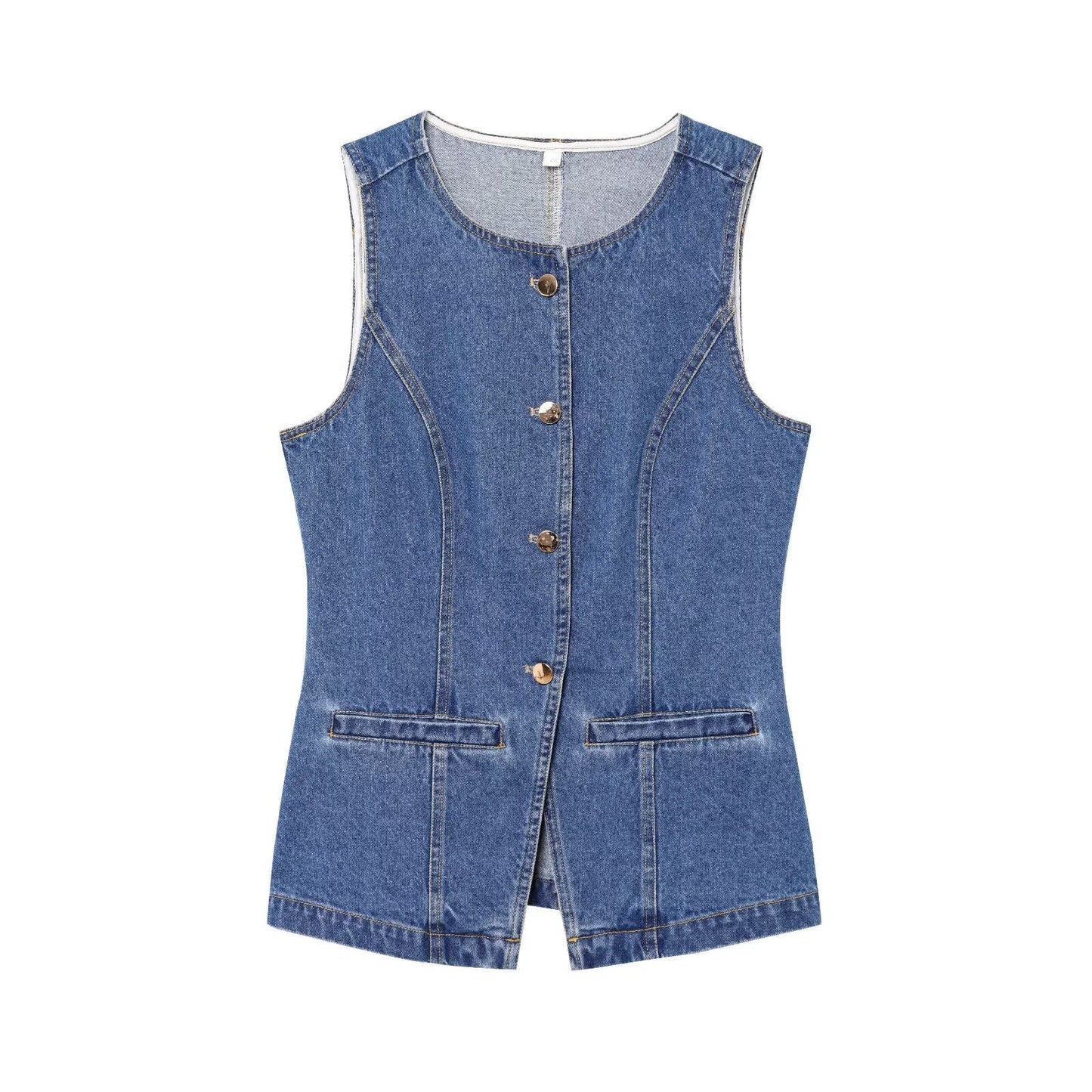 Suit women's 2-piece 2025 sleeveless denim vest retro women+shorts women's suit