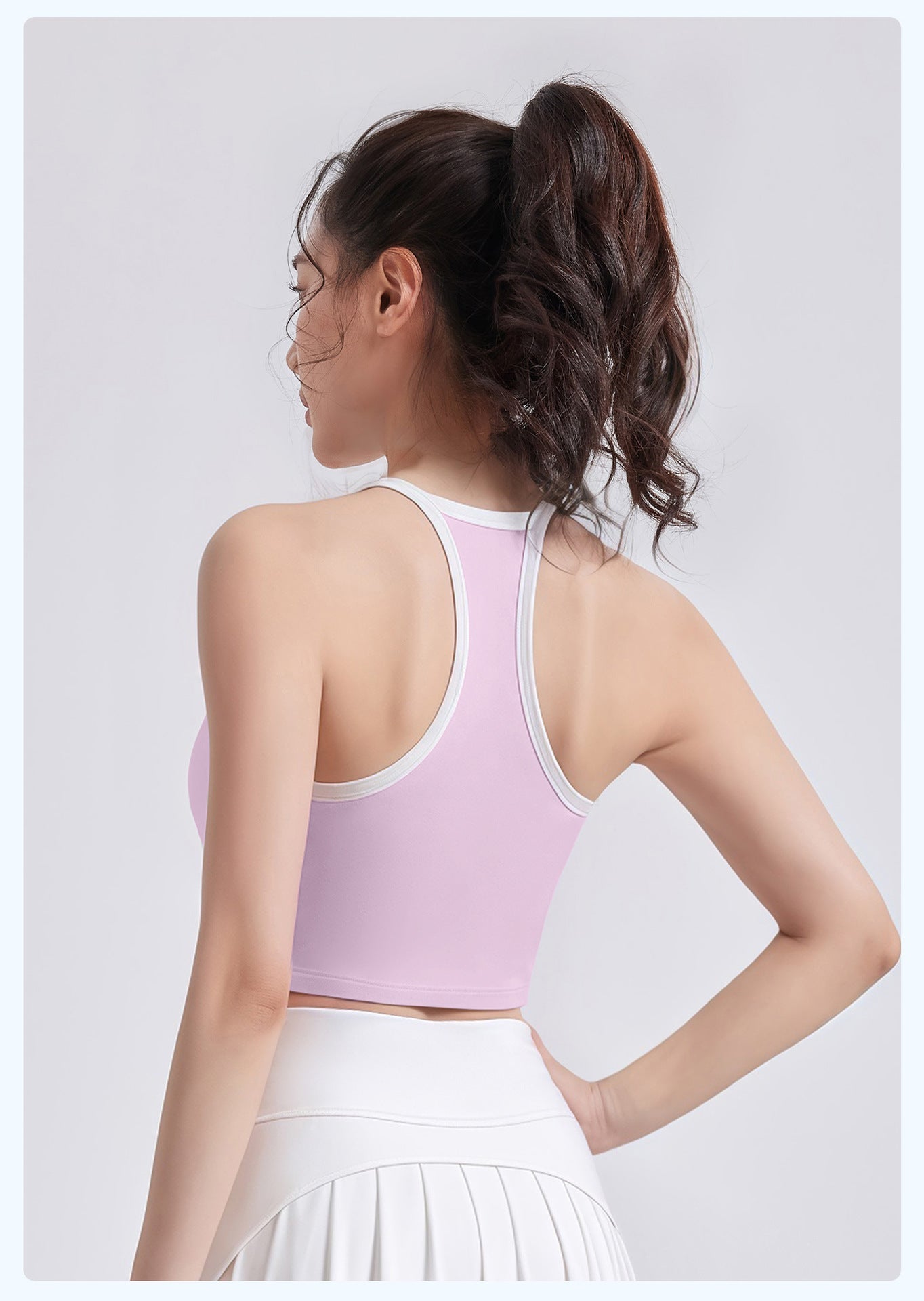 LU Women's New Fashion Joker Sports Vest One Cup Beauty Back Shock-proof Sports Yoga Bra Top.