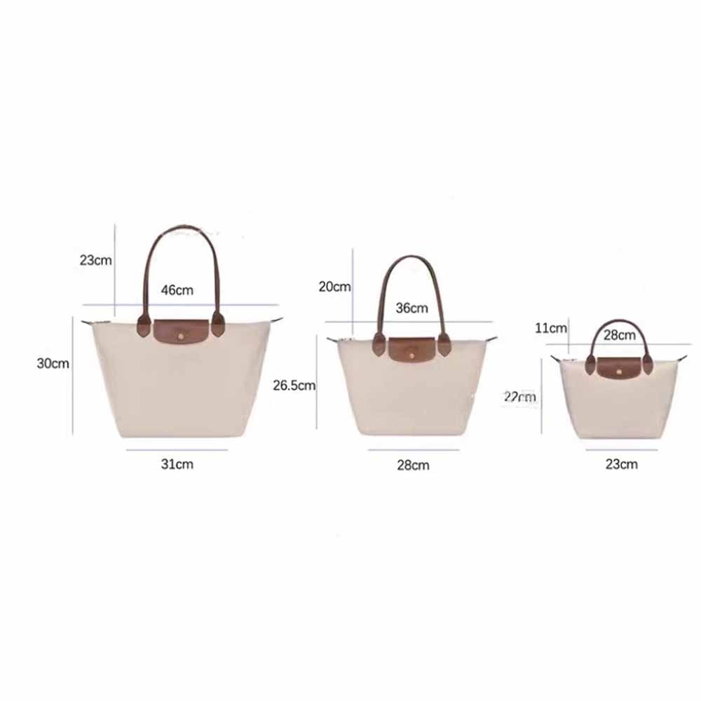 Women's New Joker Nylon Jiaozi Handbag Embroidered Large Tote Waterproof Folding Shoulder Bag.