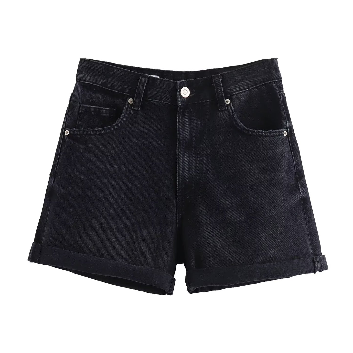 Ladies' 2025 new Fashion loose side pocket casual high waisted denim shorts