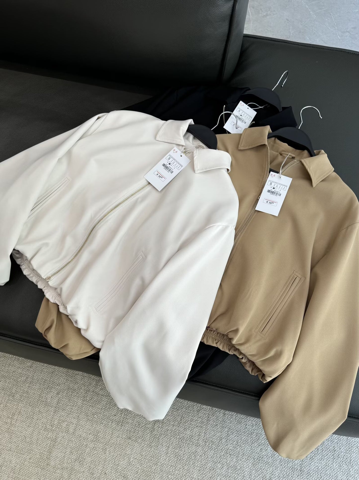 Women's autumn fashion puffy hem zipper jacket Coat