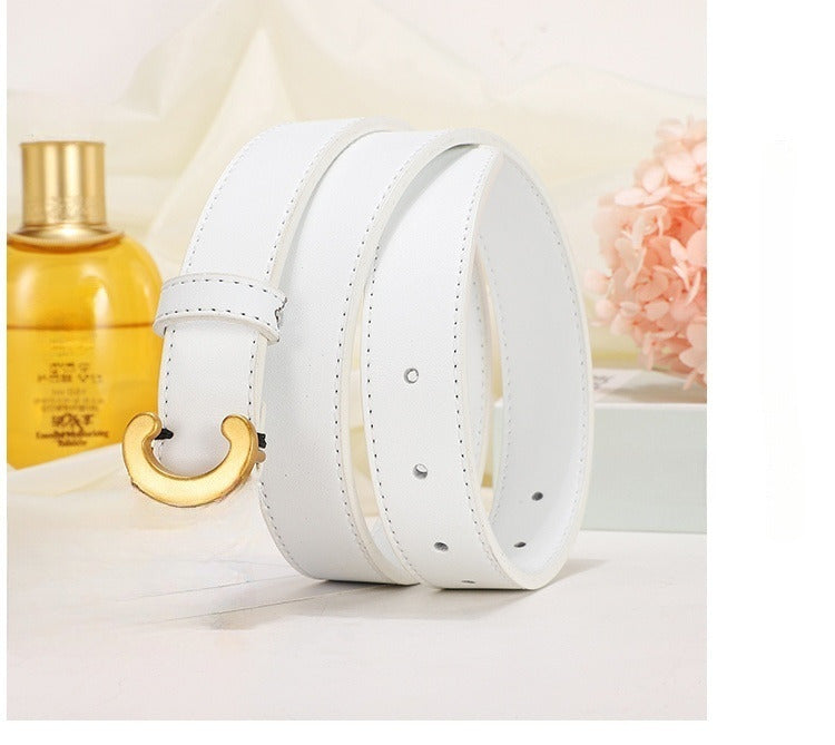 Women's new casual Joker electroplating retro bronze buckle accessories belt belt With a box