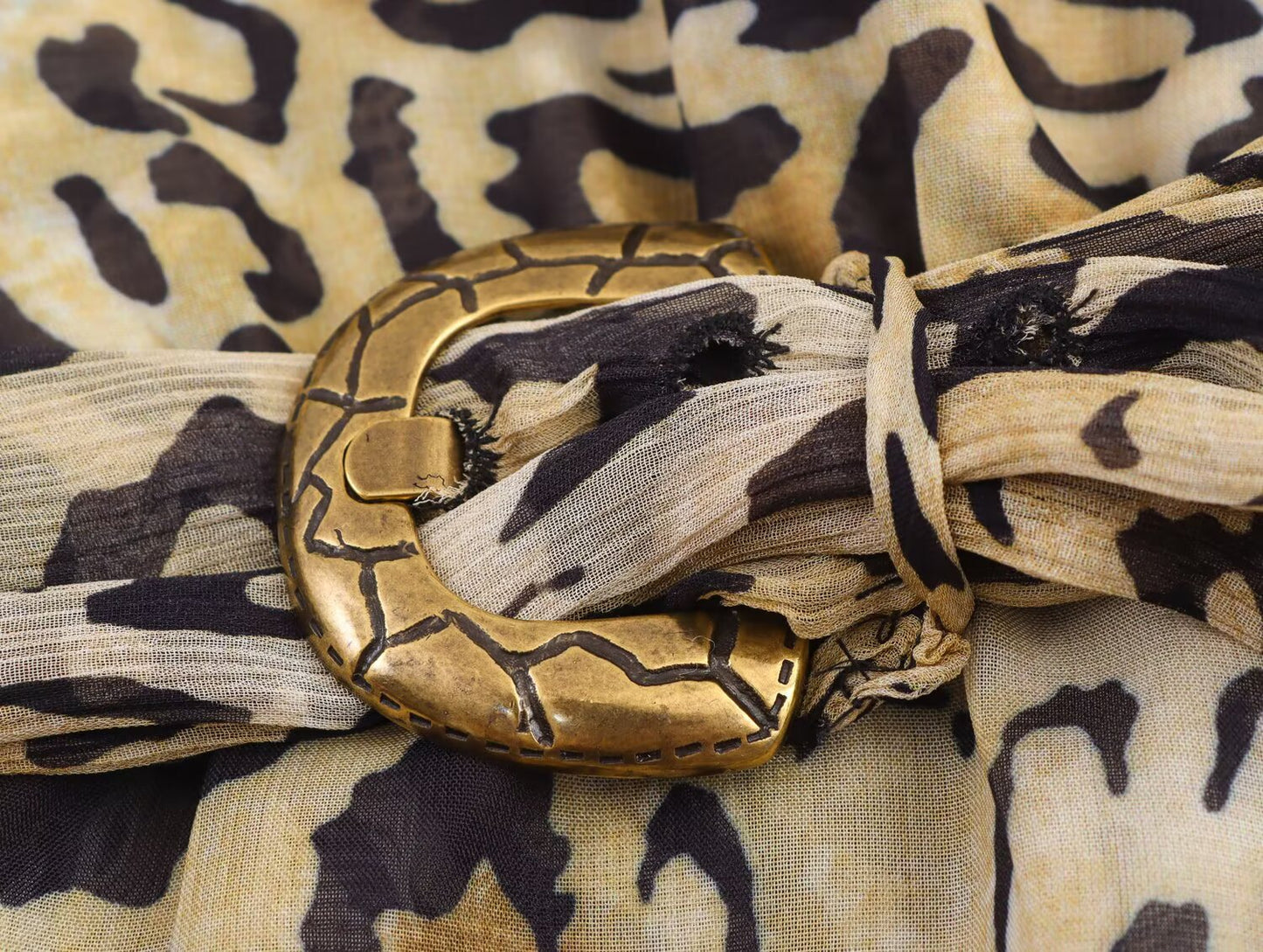 Women's New Fashion With Belt Animal Stripe Printed Top