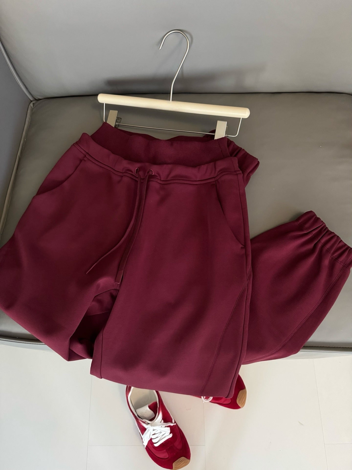 LU Women's Brushed Double Waist High Waist Sports Pants