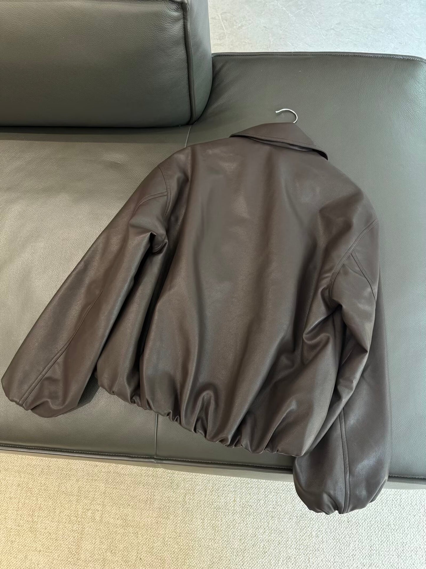 Women's new fashion casual lapel faux leather pilot jacket Coat