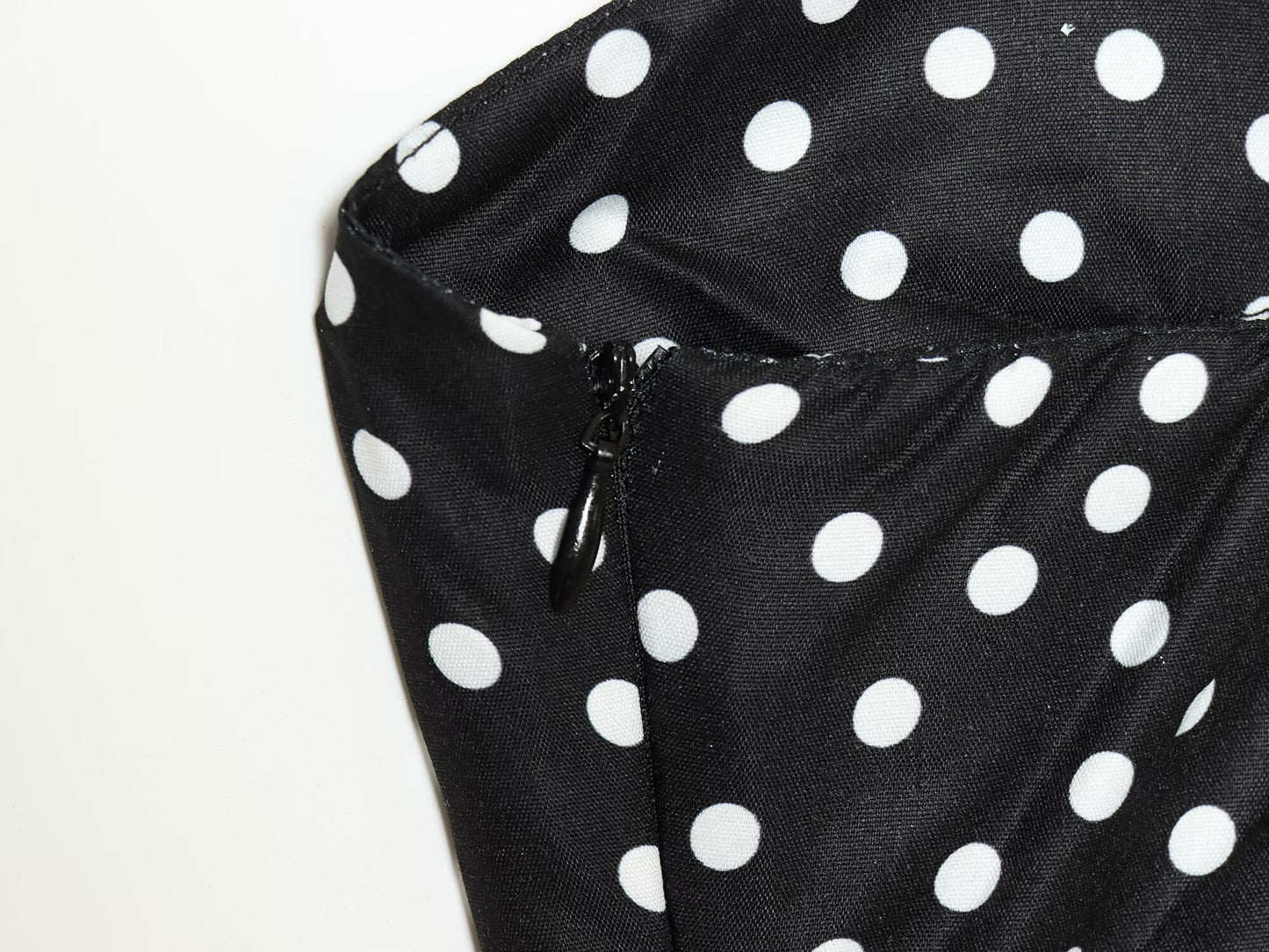 Women's polka dot suspender mini dress