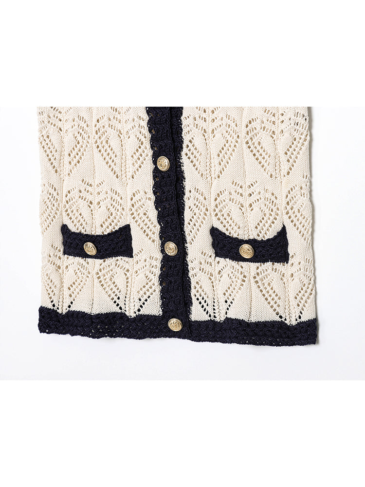 Women's New Fashion Jacquard Mesh Knitted vest style Top