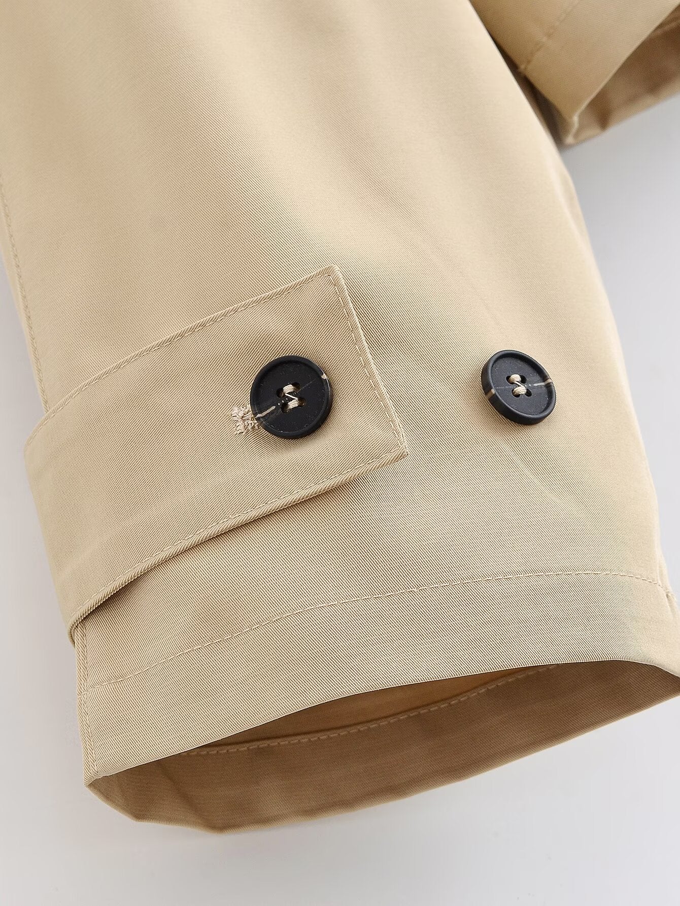 Women's new fashion hooded short double breasted windbreaker Coat