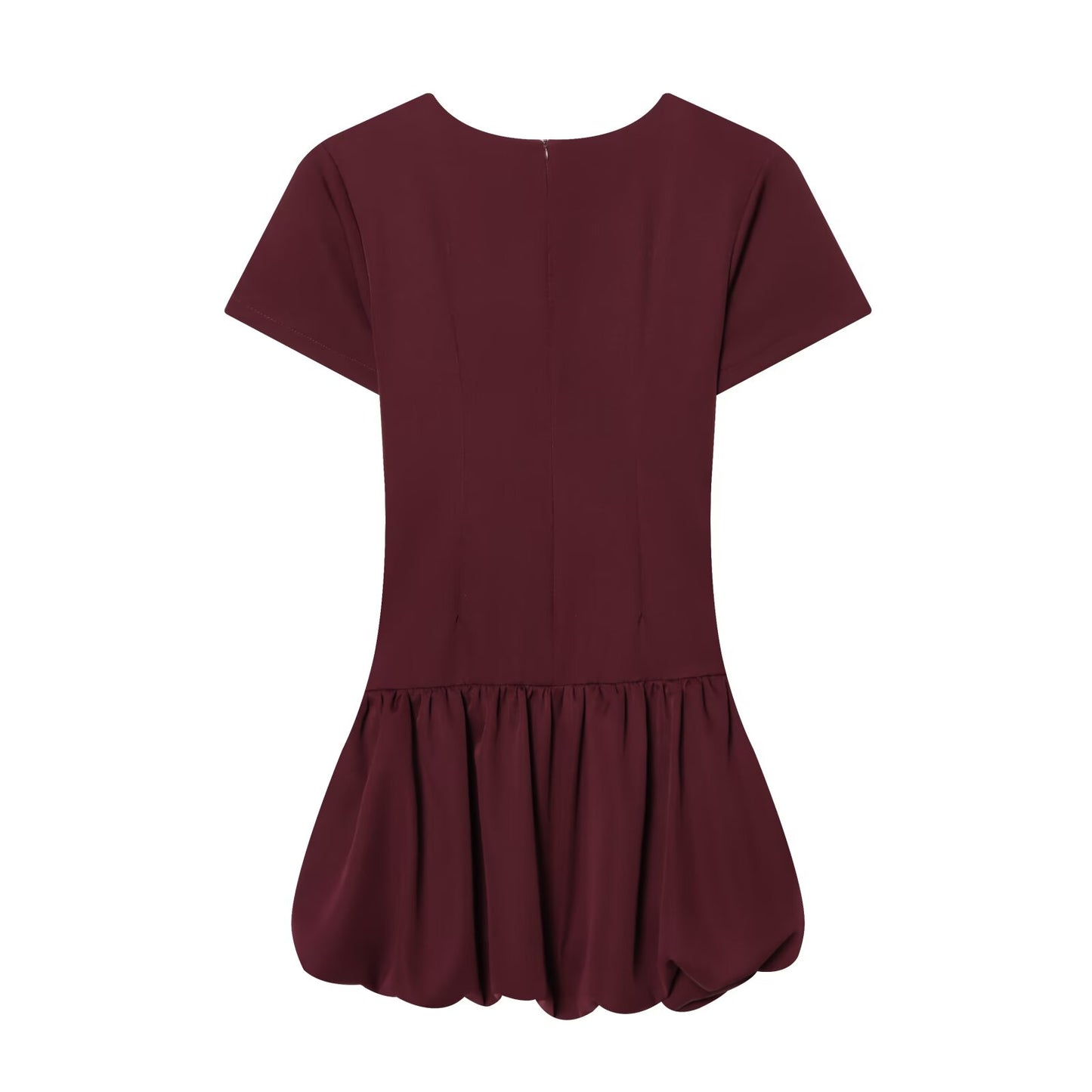 Women's pleated decorative balloon version dress