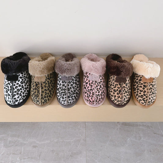 New leopard print slippers snow boots