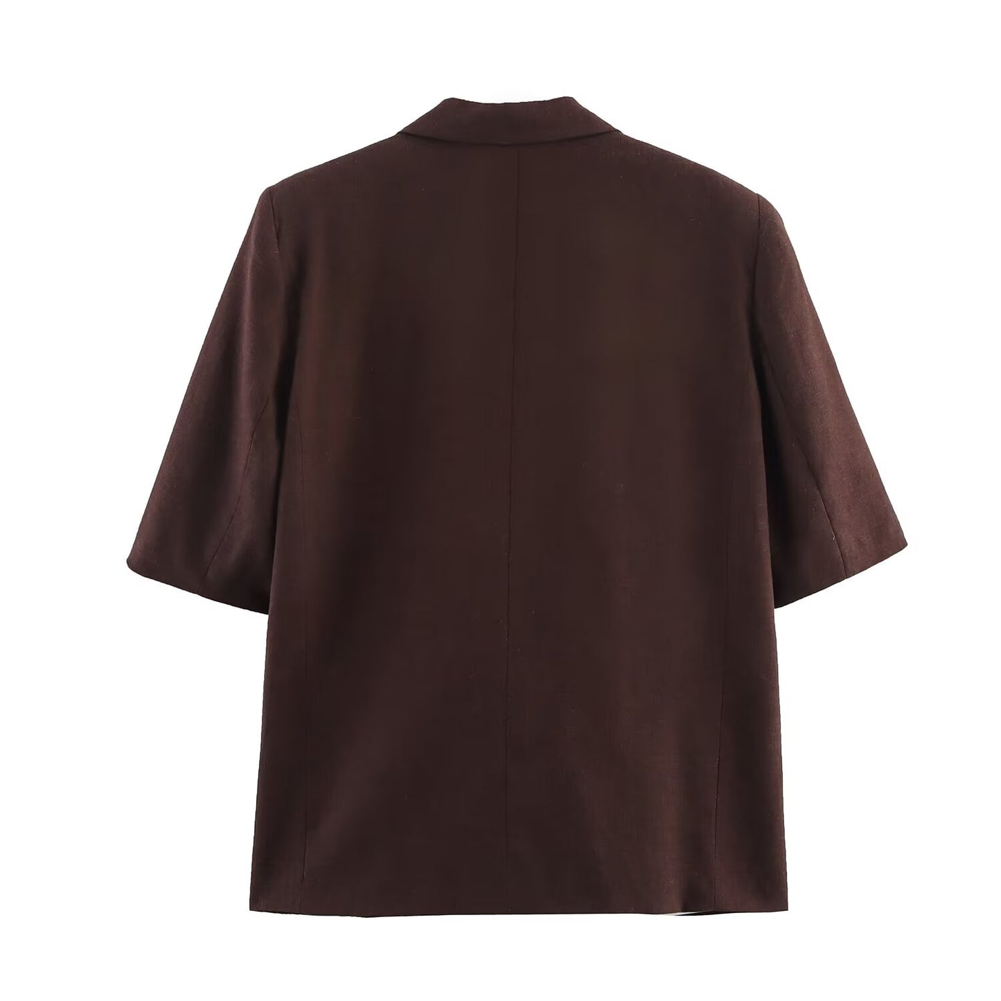 Women's new fashion linen blend short sleeved suit jacket