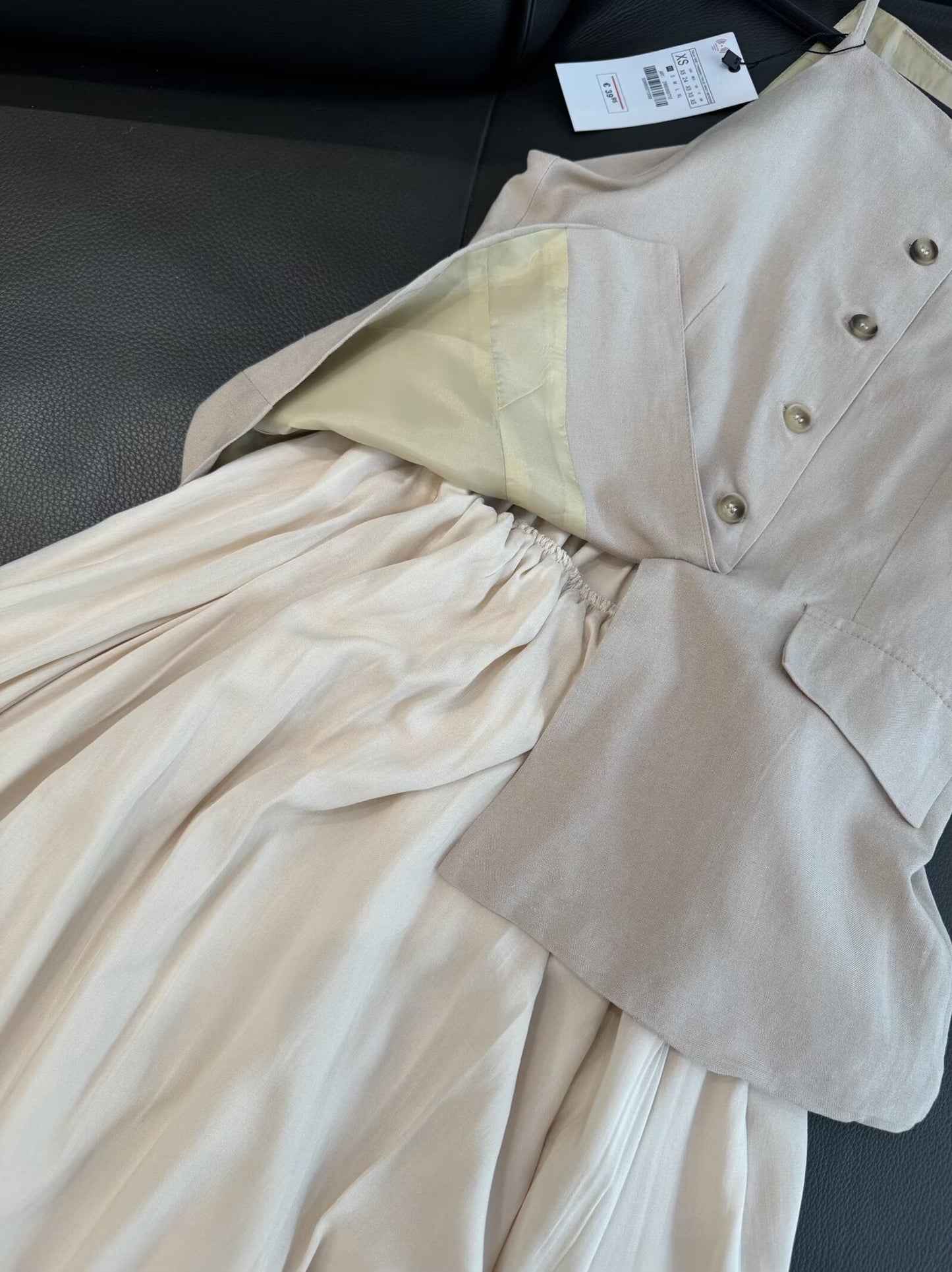 Women's new fashion pleated skirt hem vest style MIDI dress