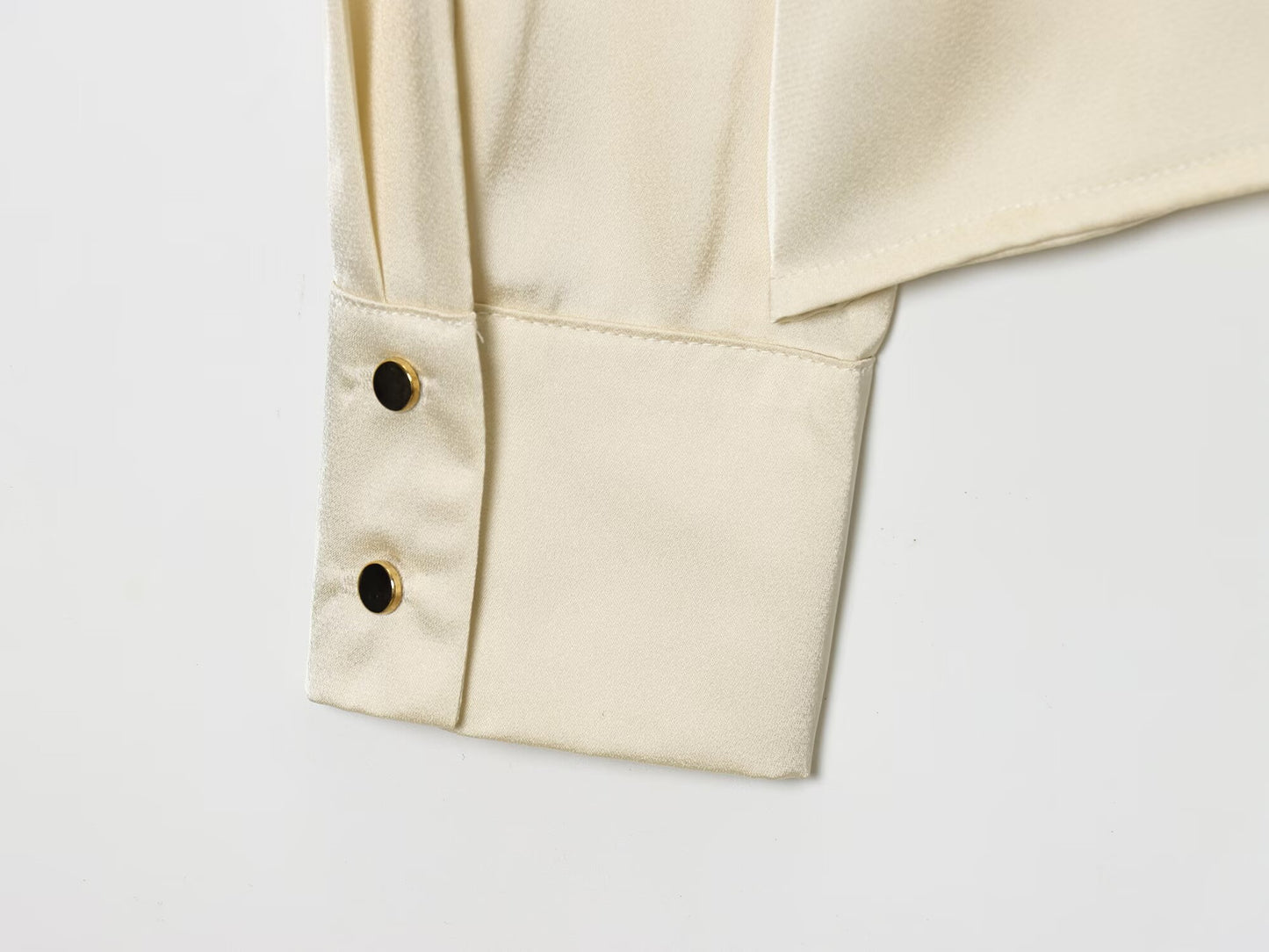 Women's New Fashion With Belt Satin Texture Lapel Shirt