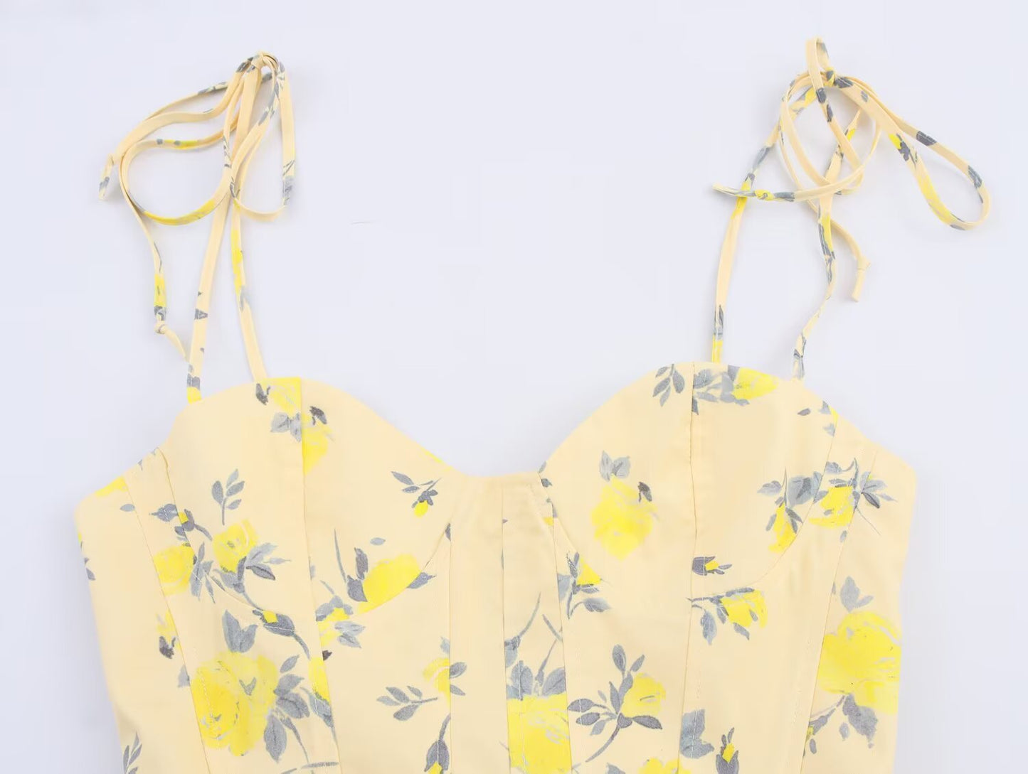 Women's Summer Fashion Flower Printed Poplin suspender Top