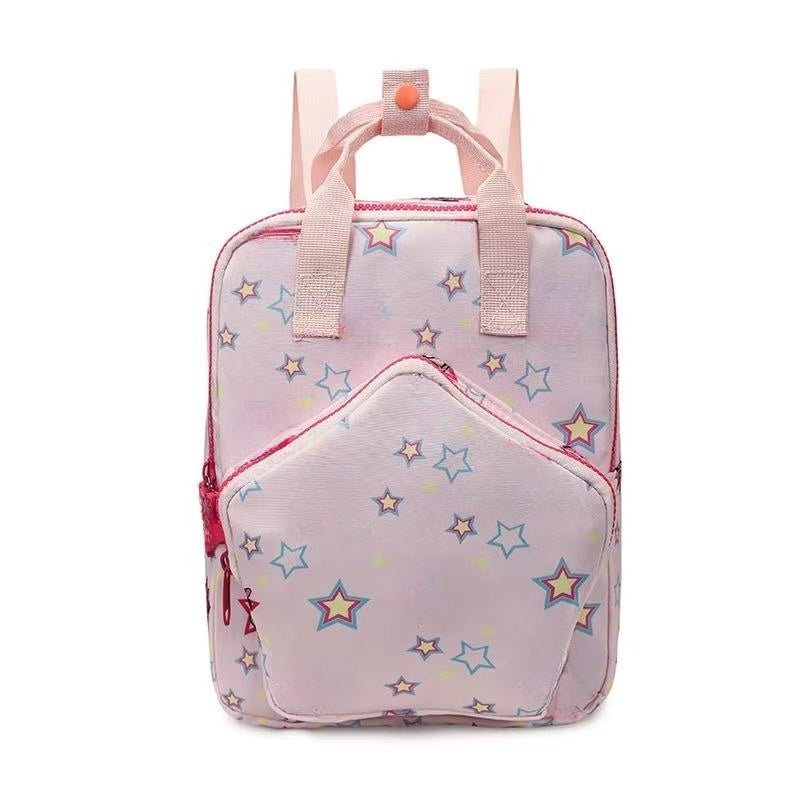 Children's New Three-dimensional Star Design Large Capacity Zipper Cute Printed Backpack Backpack.