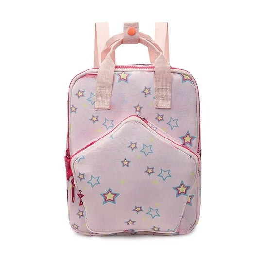 Children's New Three-dimensional Star Design Large Capacity Zipper Cute Printed Backpack Backpack.