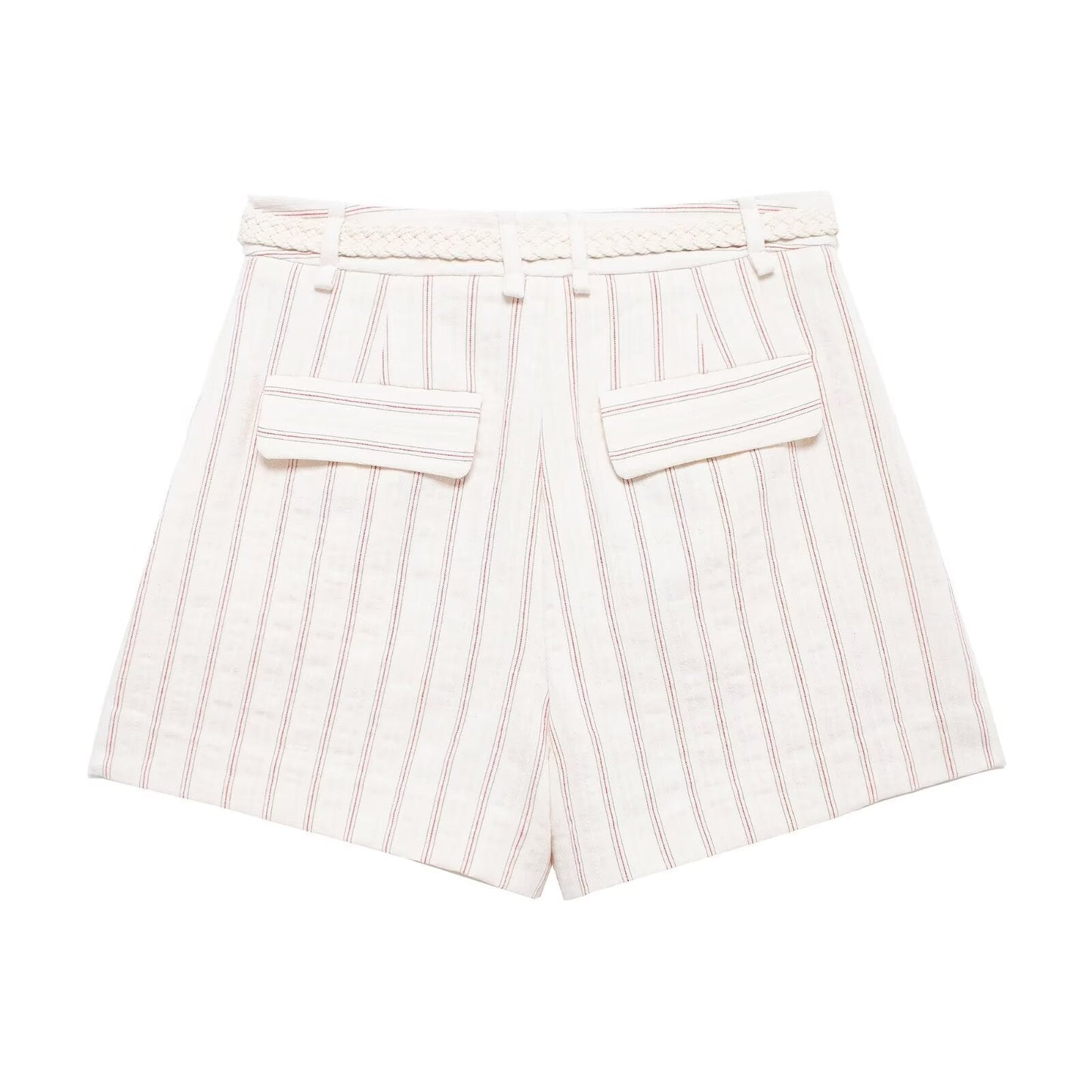 Women's new fashion striped single breasted V-neck vest+shorts