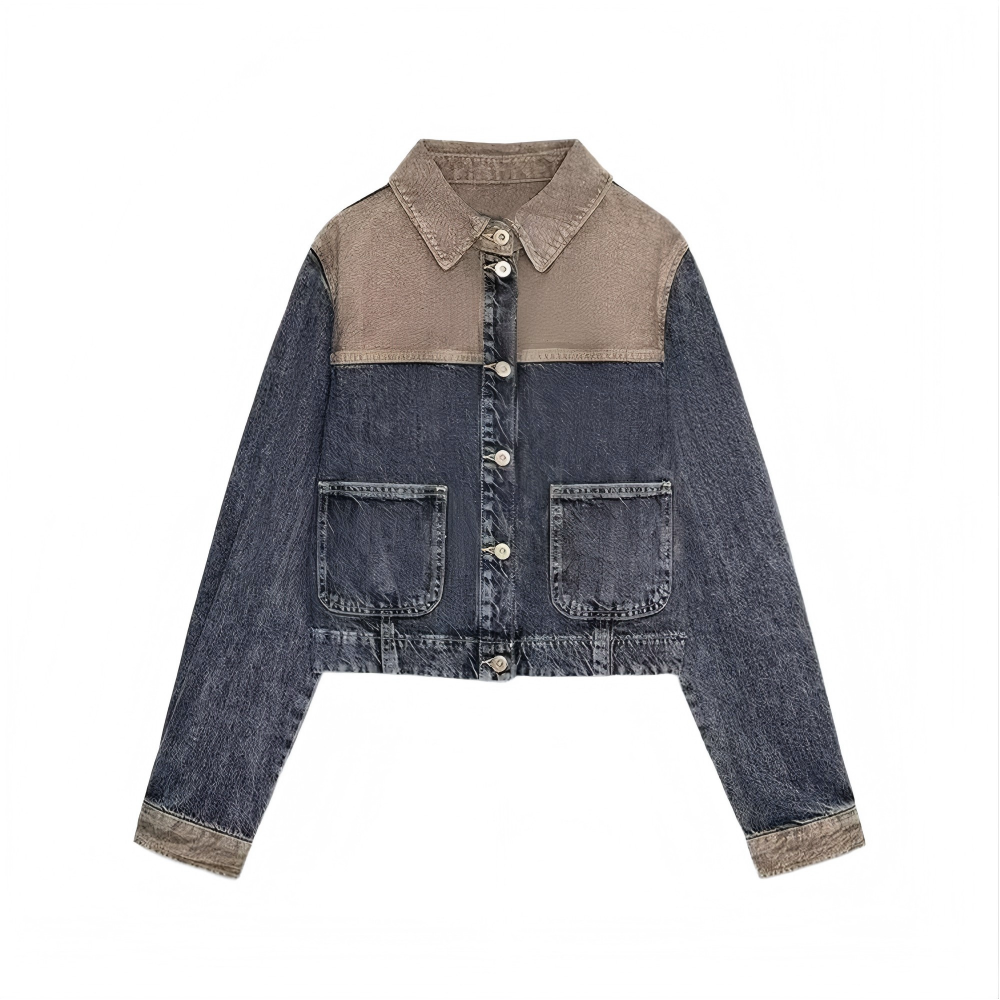 suit Women's 2 pieces patchwork denim jacket Coat+Jeans