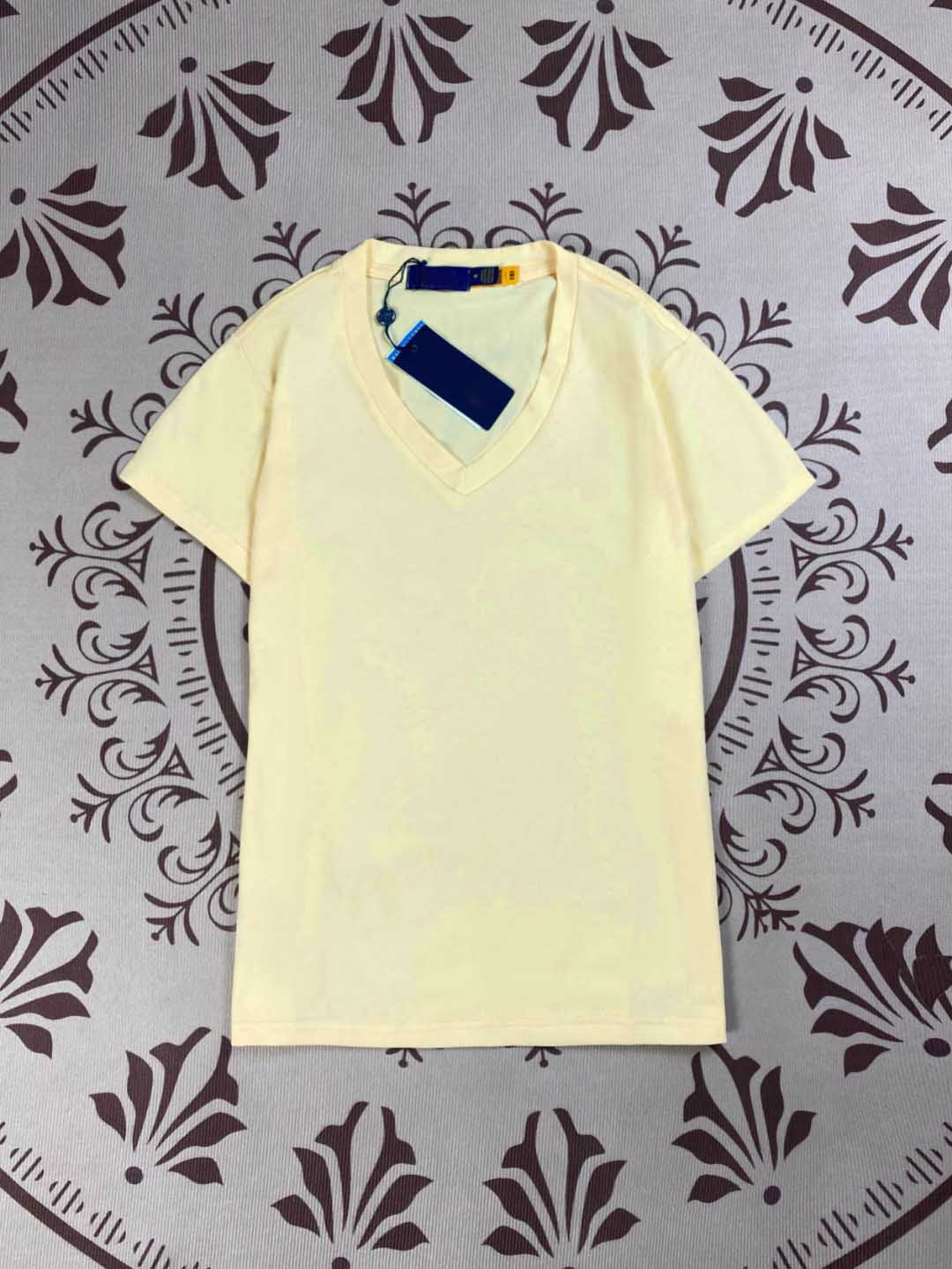 Women's New Fashion Casual Joker Embroidered Cotton V-neck Slim Short Sleeve T-shirt