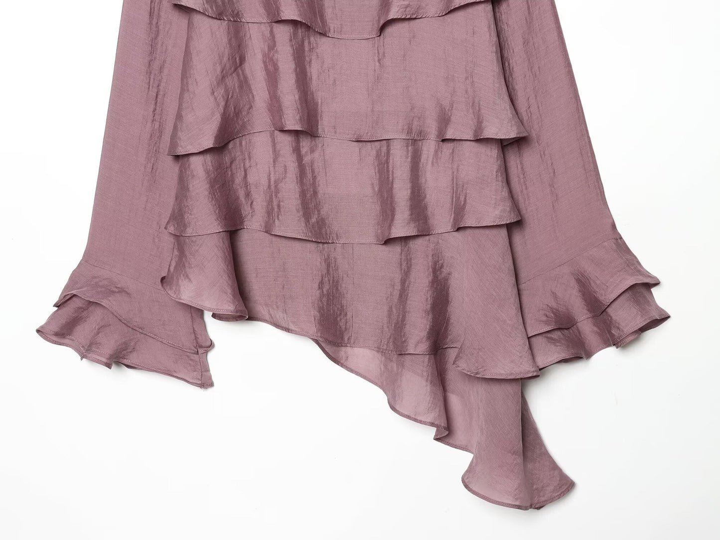 Women's layered decorative asymmetrical top