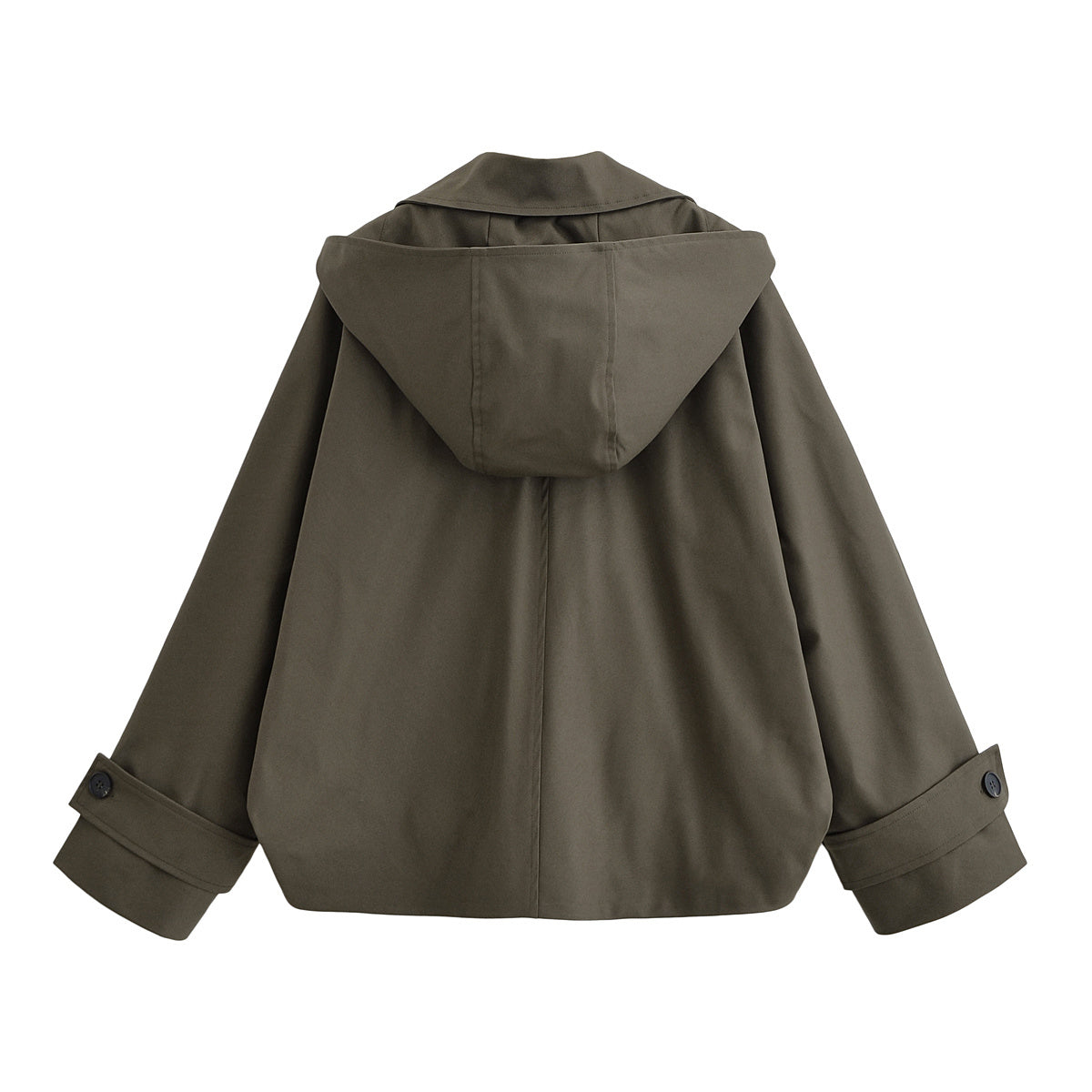 Women's new fashion cape style short hooded windbreaker Coat