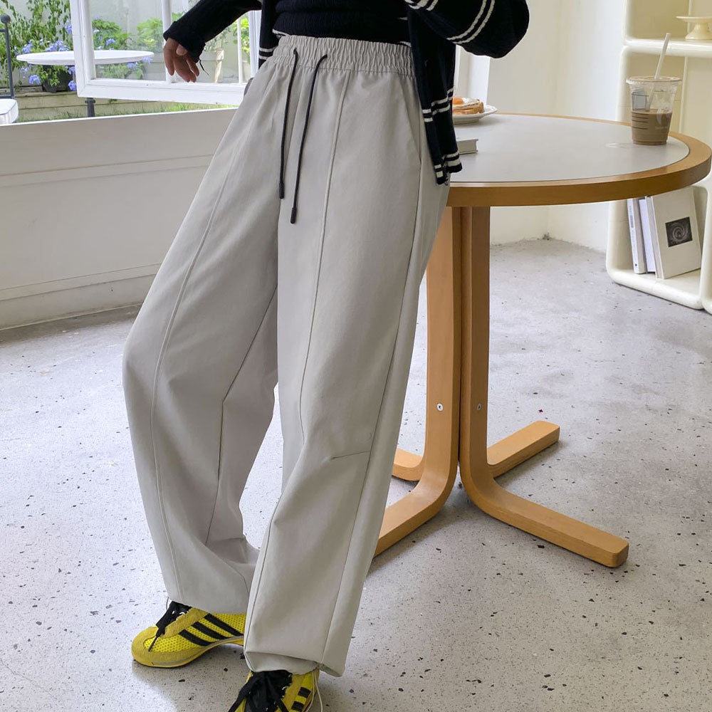 Women's Autumn 2025 New American Overalls with High Waist and Slim Embroidery and Wide Legs Wear Sweatpants.