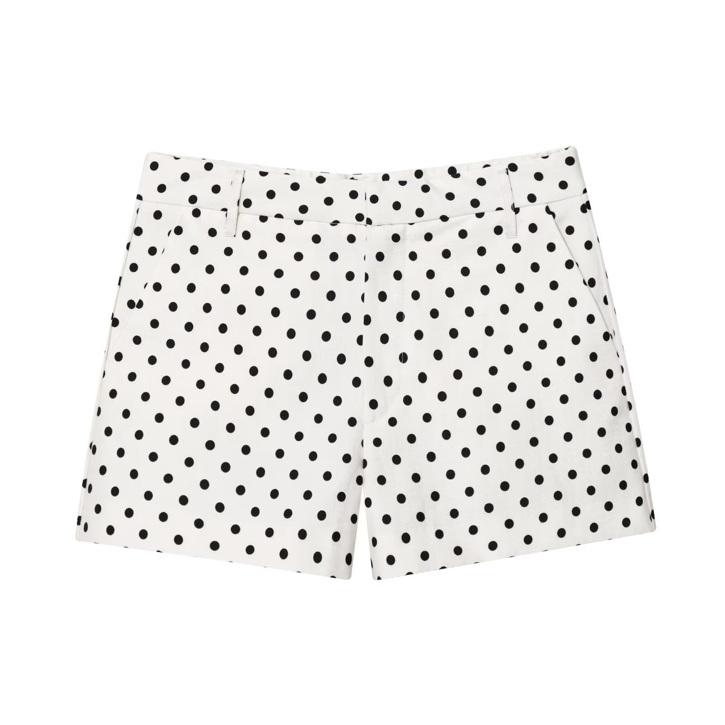 Women's new fashion short stand collar polka dot Bubble gauze Coat + Shorts suit