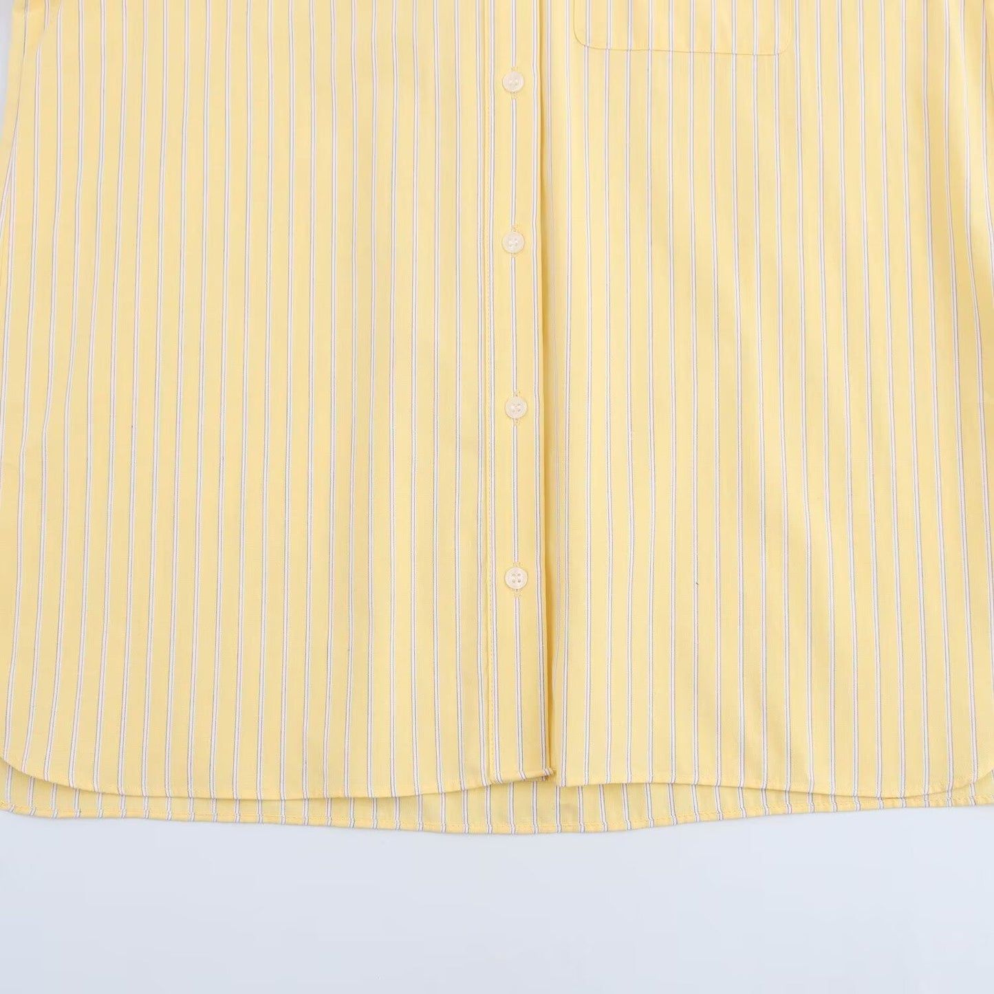 Women's new fashion pocket decoration loose patchwork striped shirt casual single breasted shirt retro long sleeved women's shirt chic top