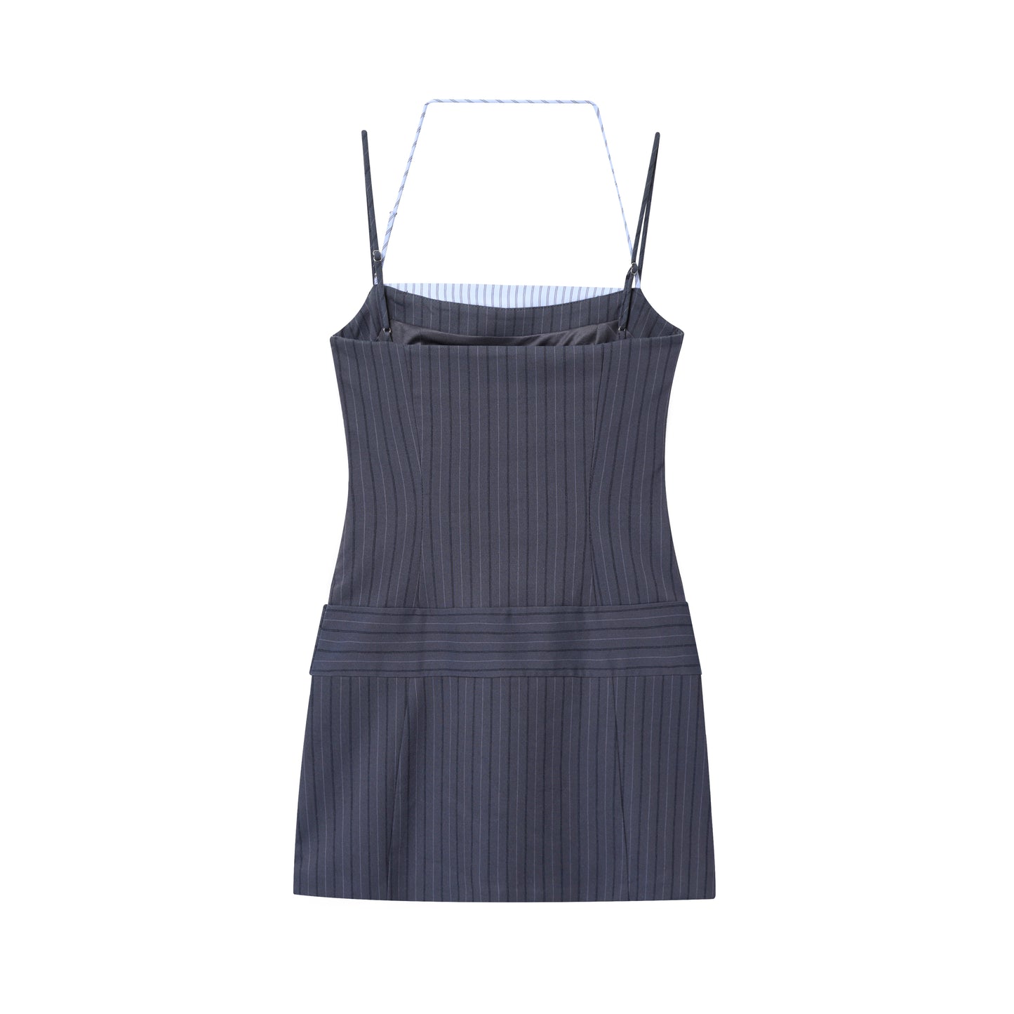 Women's new fashion contrasting striped patchwork mini dress