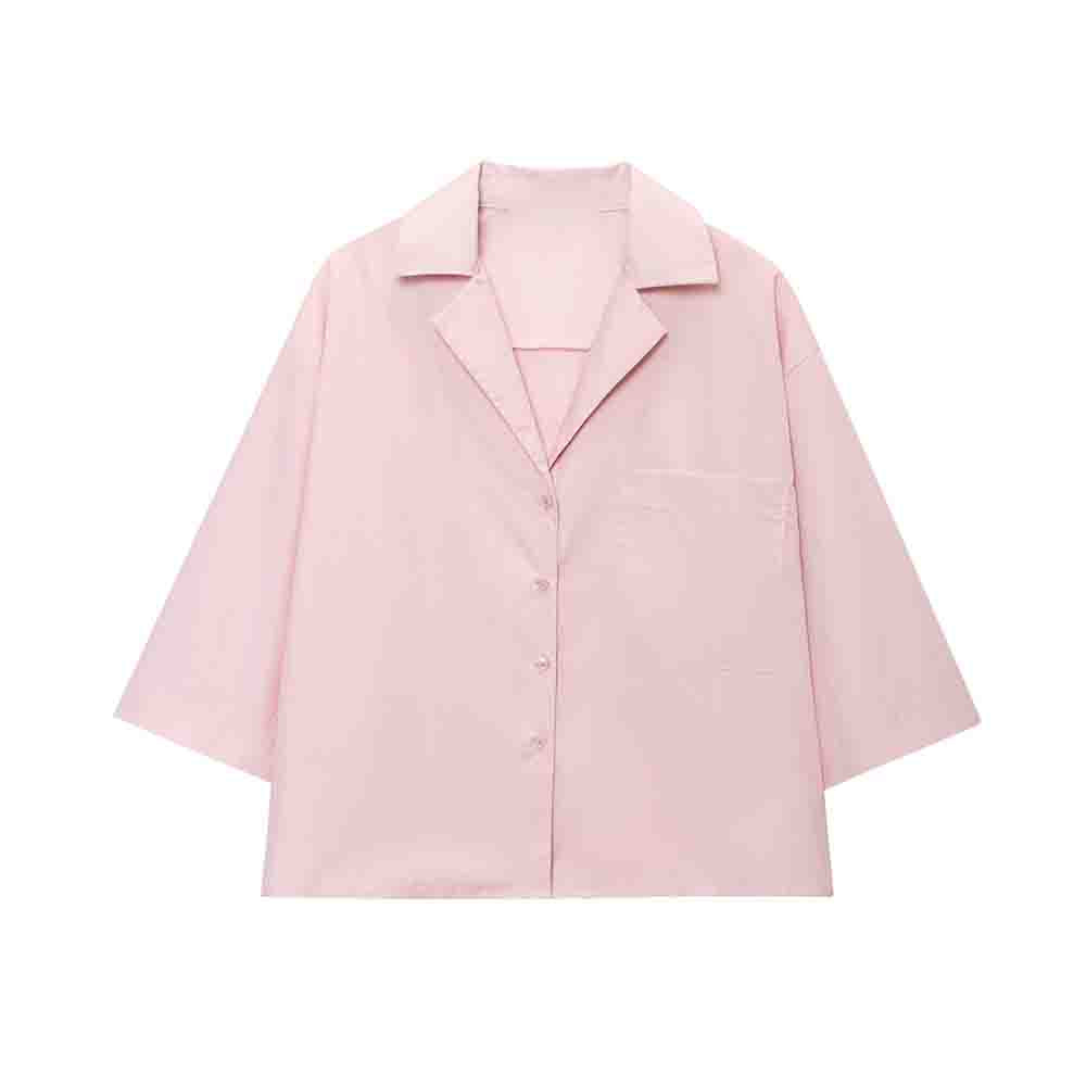 suit Women's 2 pieces New casual single breasted lapel shirt+Pants suit