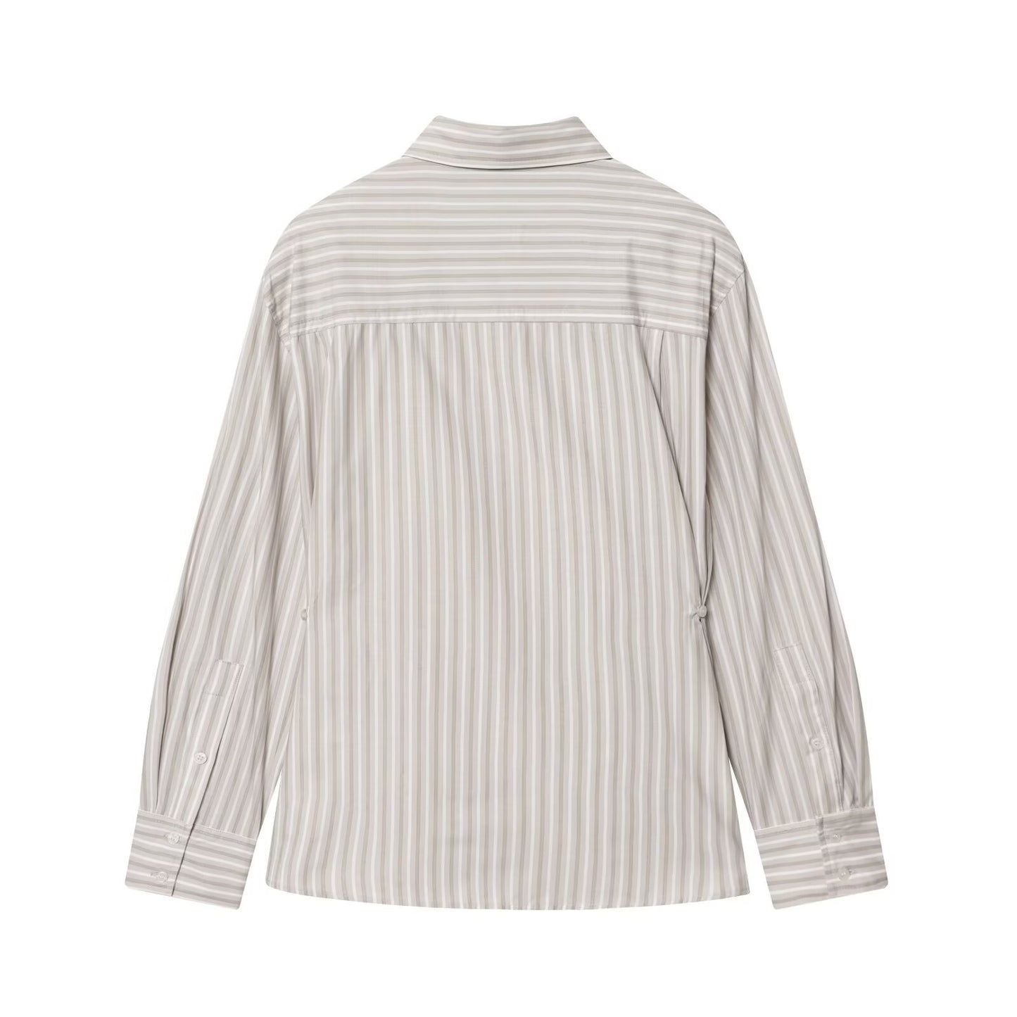 Women's Casual Lapel Striped Poplin Shirt