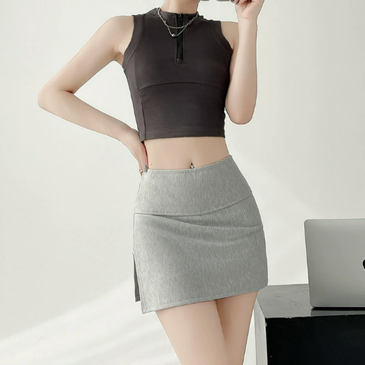 LU Women's  sports culottes women's spring and summer new high-waisted A-word slim skirt with hip and anti-exposure skirt